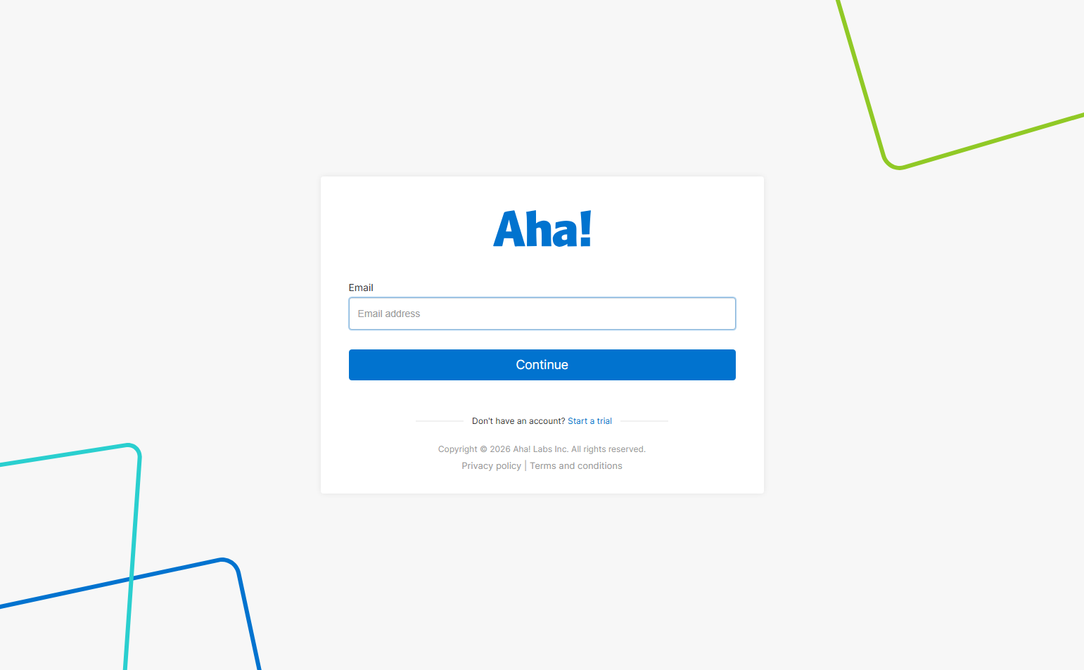 Login @Aha!