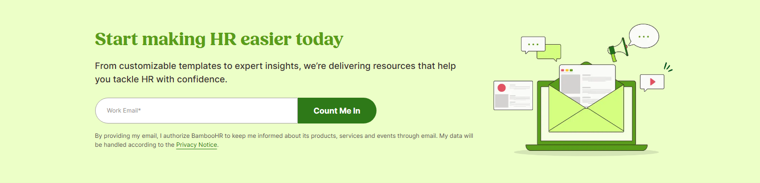 Newsletter Signup @BambooHR