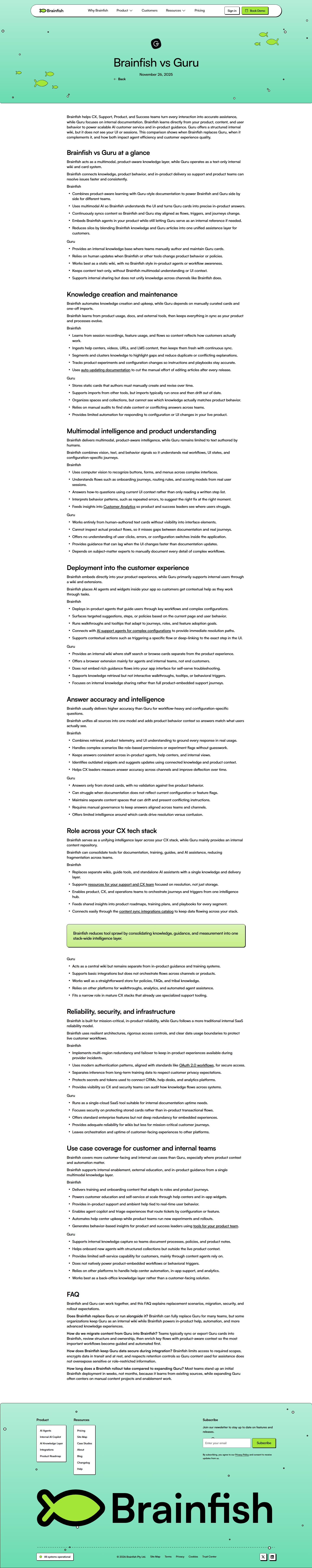 Comparison @Brainfish