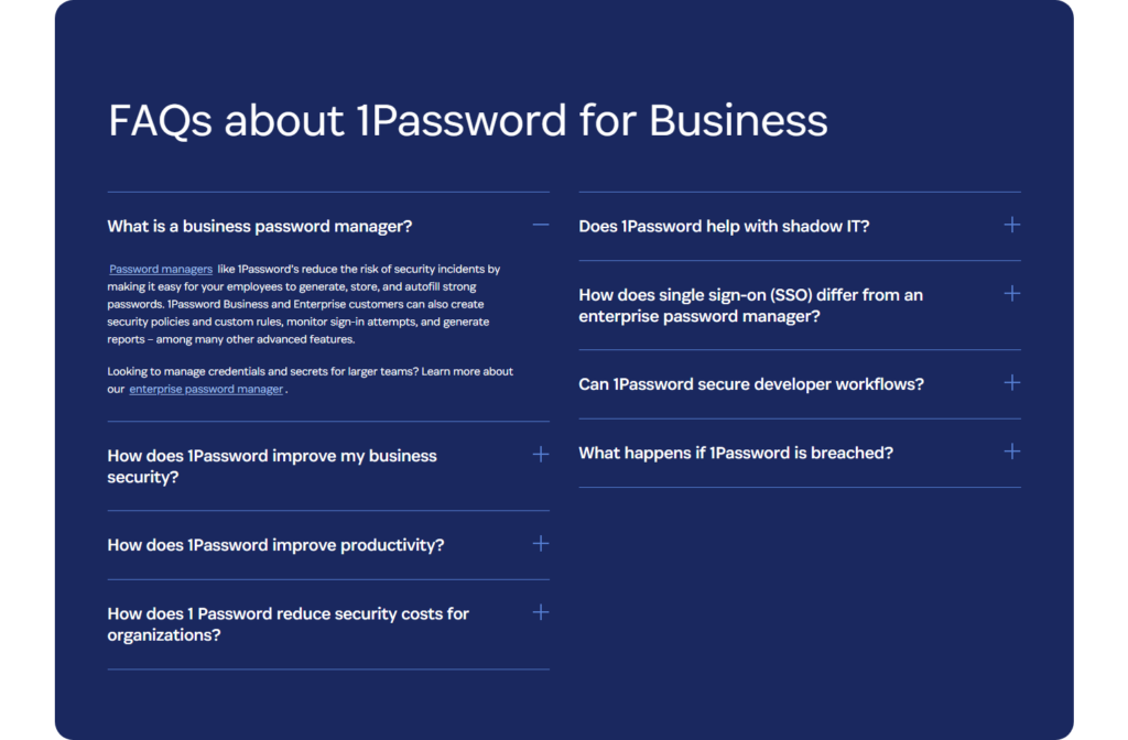 FAQ @1Password
