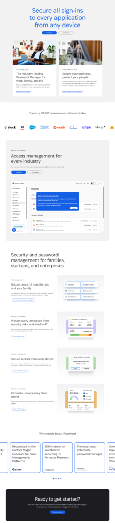 Landing Page @1Password