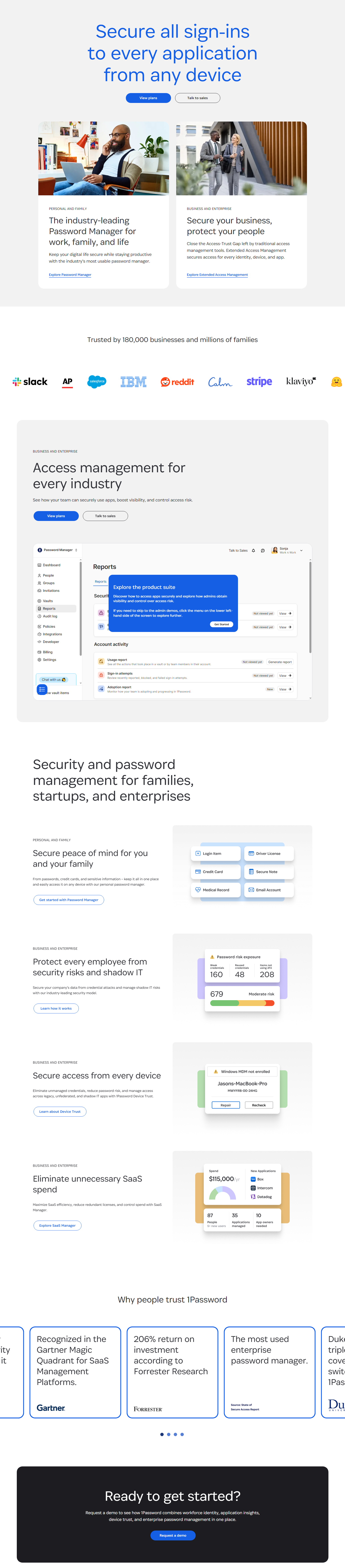 Landing Page @1Password