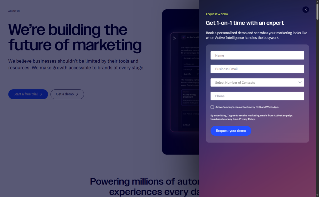 Contact Sales @ActiveCampaign