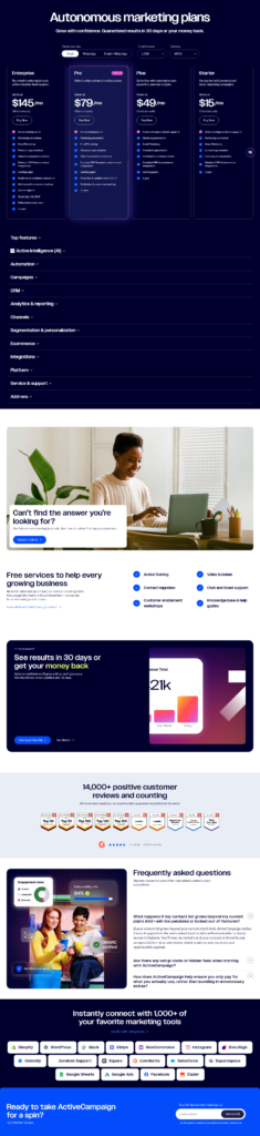 Pricing Page @ActiveCampaign