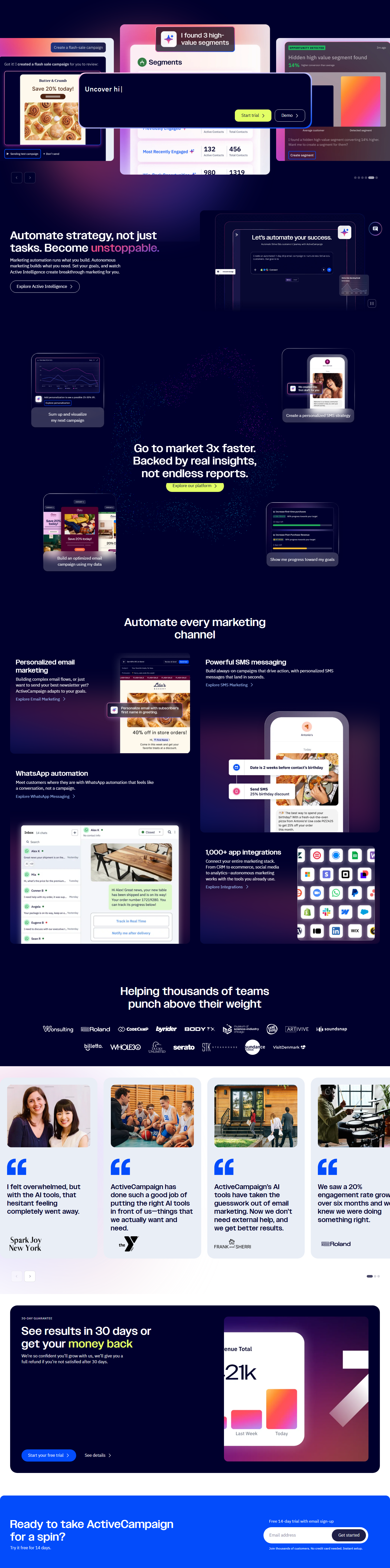 Landing Page @ActiveCampaign