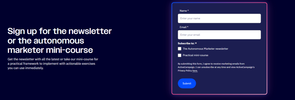 Newsletter Signup @ActiveCampaign