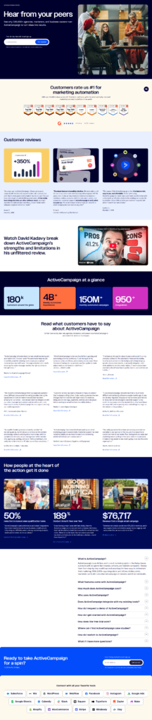 Testimonials Section @ActiveCampaign