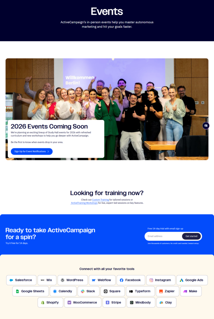 Events / Webinars @ActiveCampaign