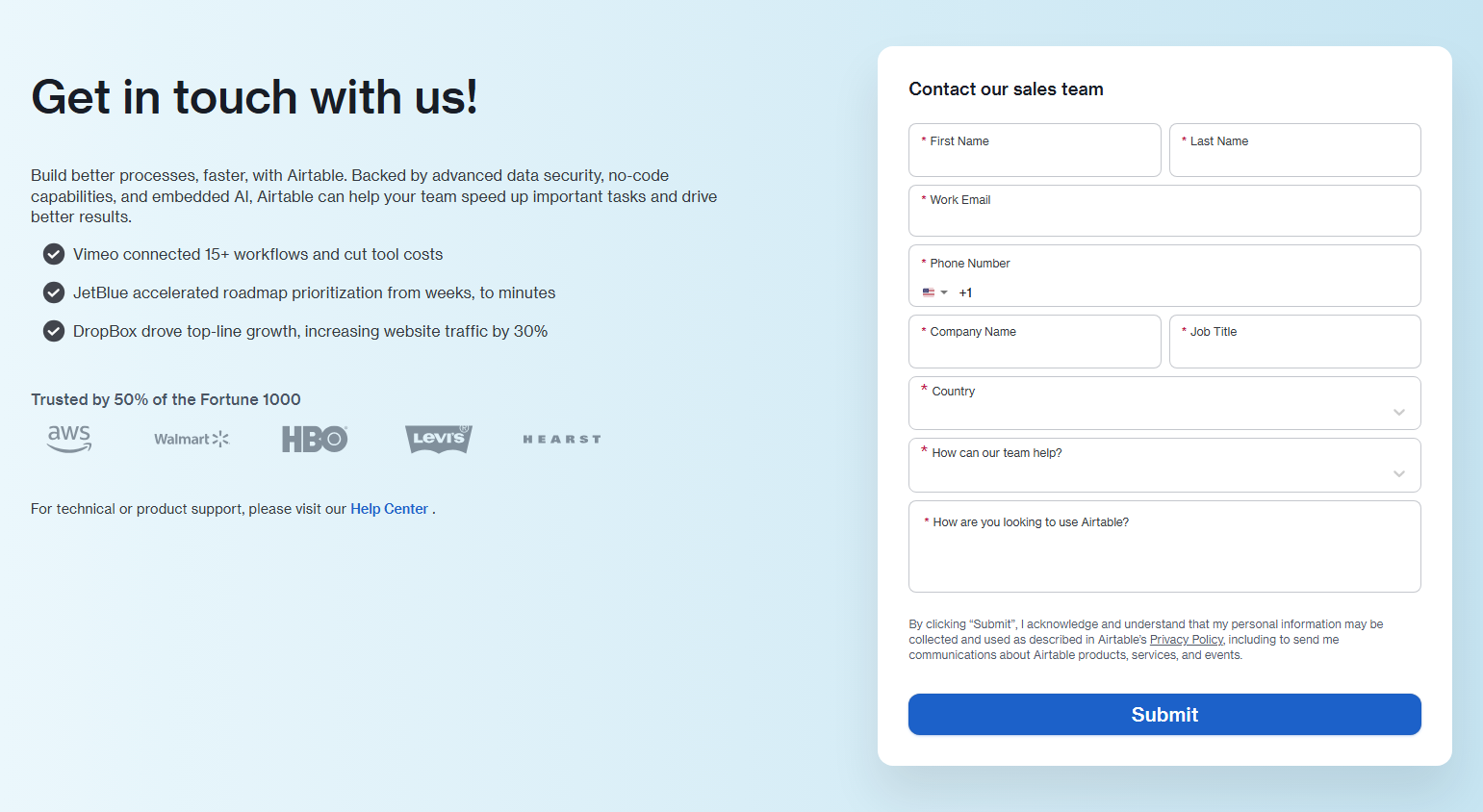 Contact Sales @Airtable