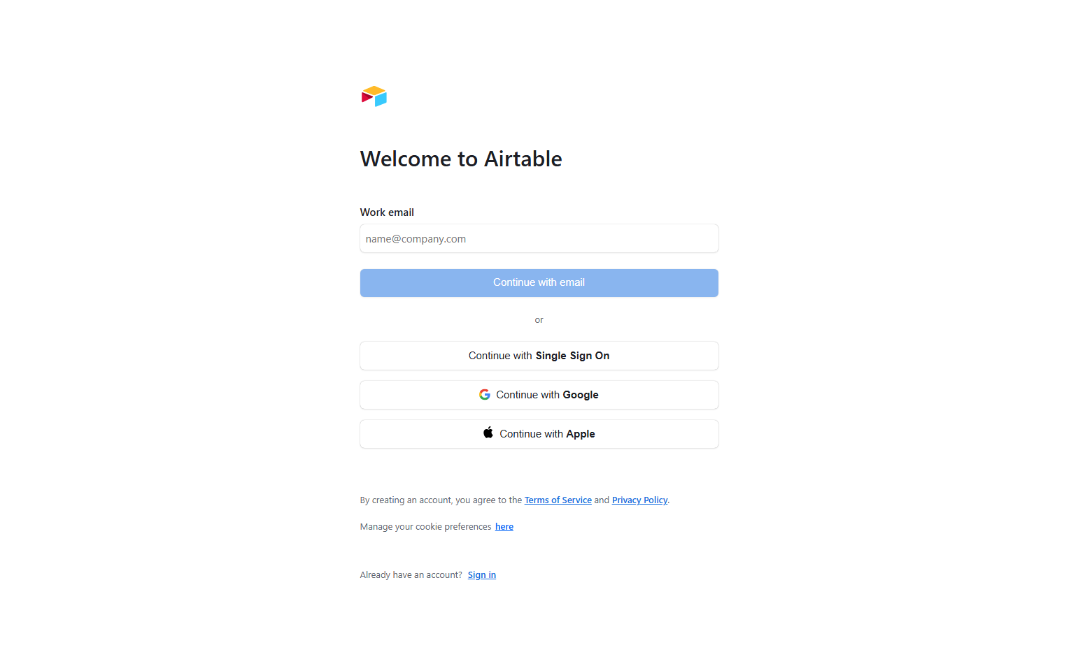 Signup @Airtable