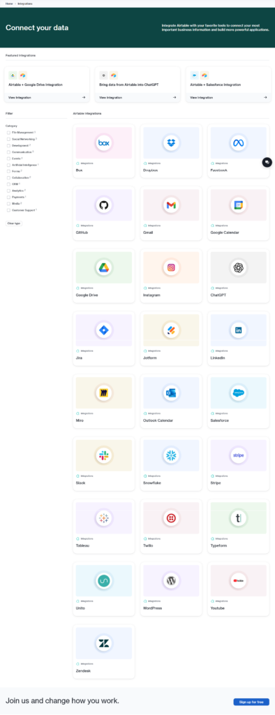 Integrations @Airtable