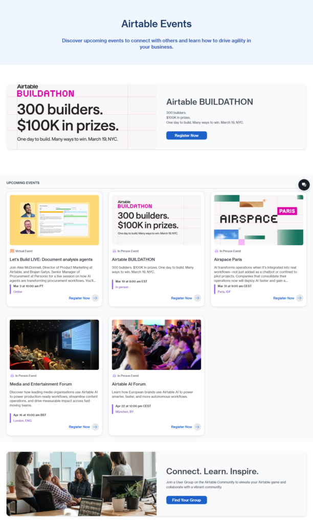 Events / Webinars @Airtable