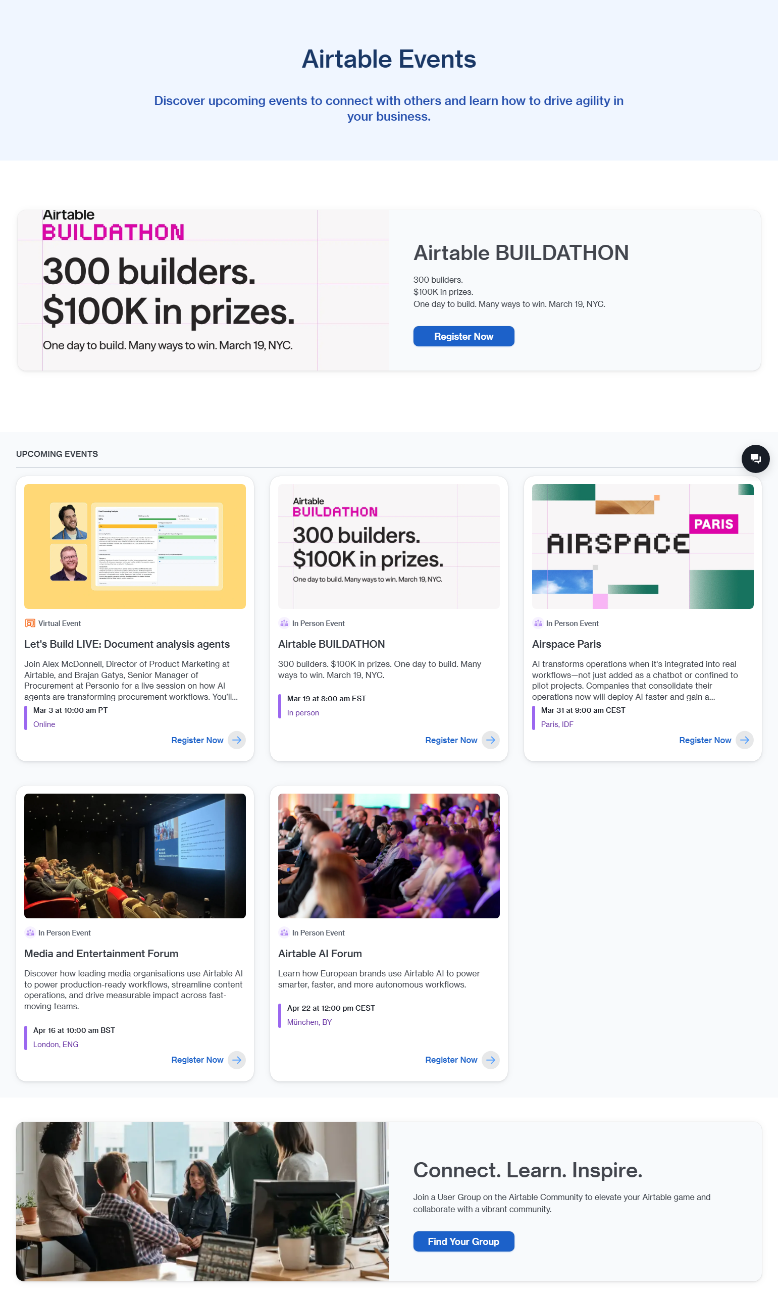 Events / Webinars @Airtable