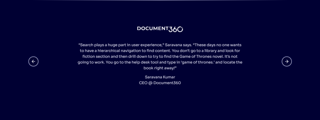 Testimonials Section @Algolia