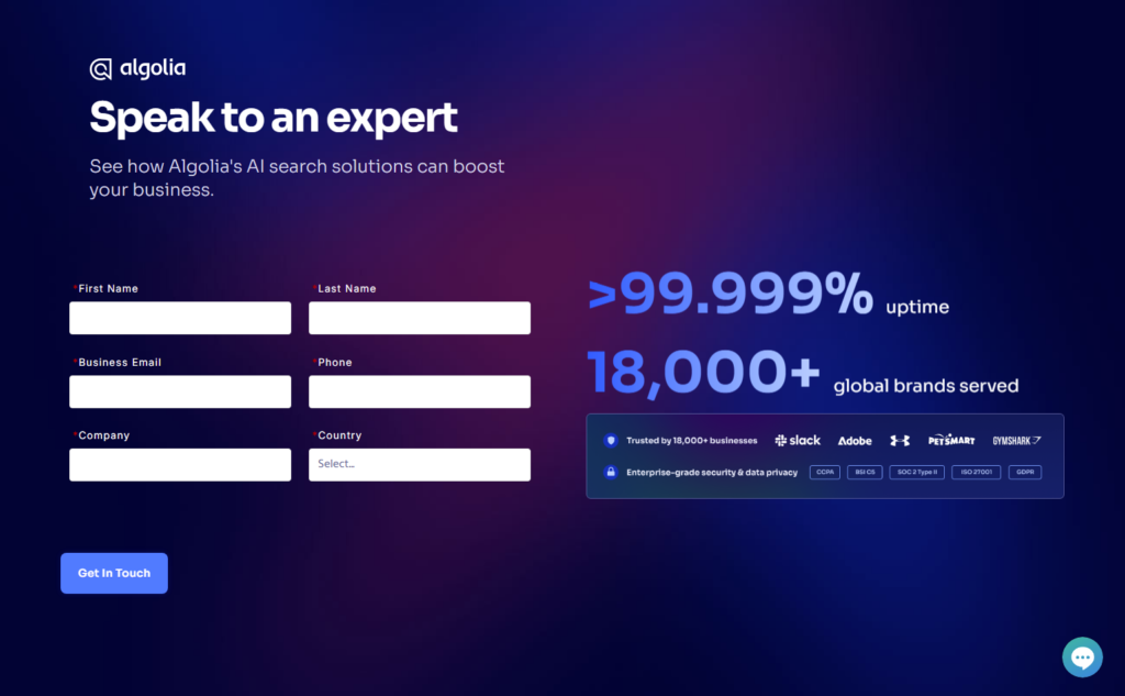 Contact Sales @Algolia