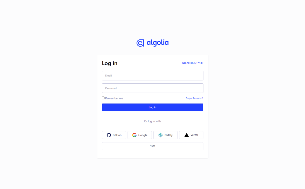 Login @Algolia
