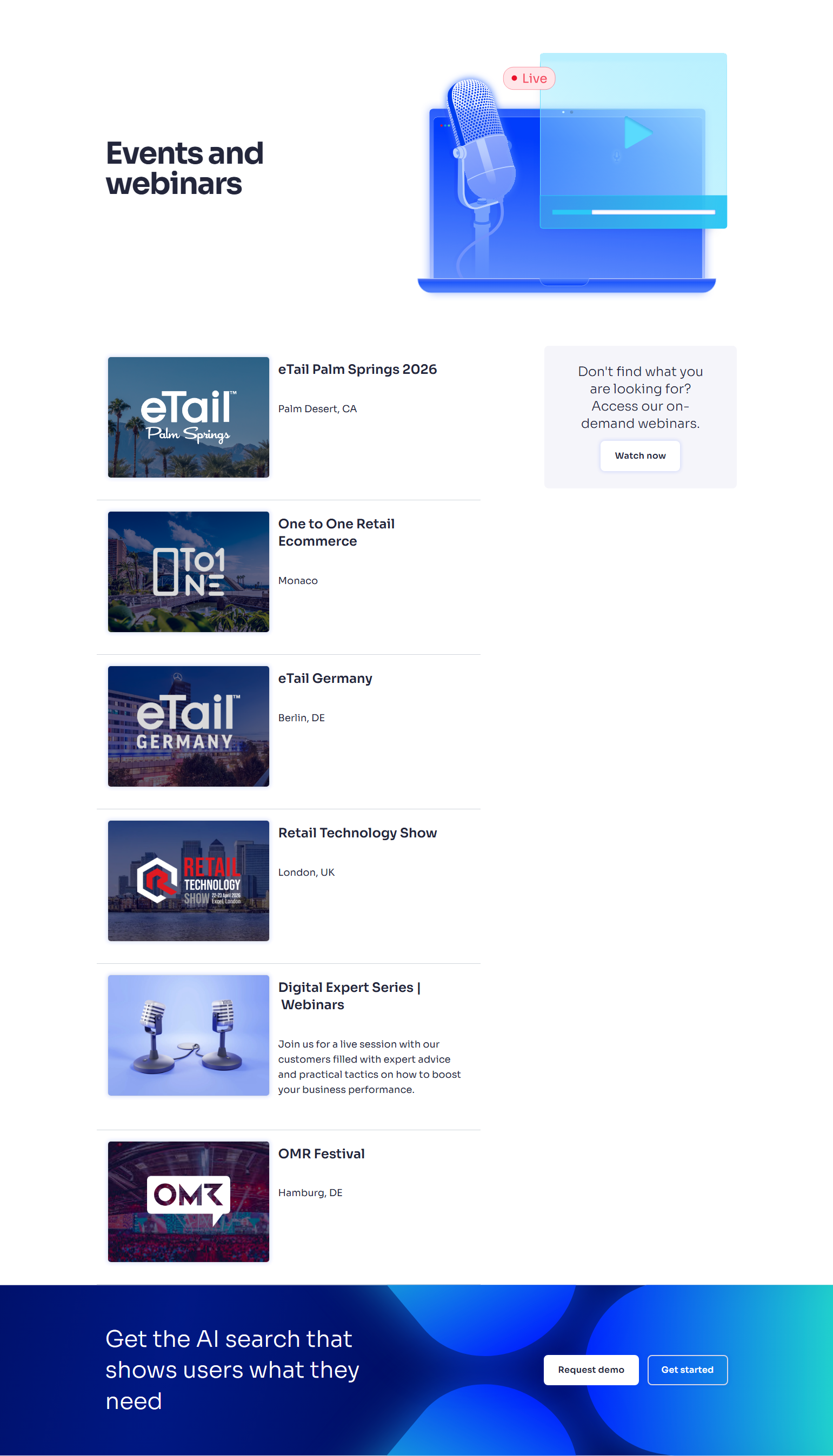 Events / Webinars @Algolia