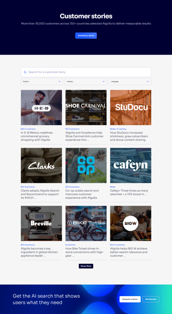 Case Study Index @Algolia