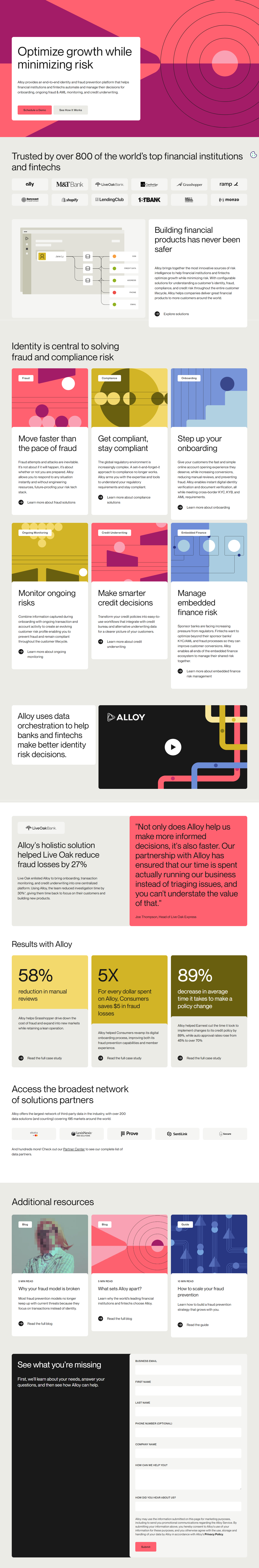 Landing Page @Alloy