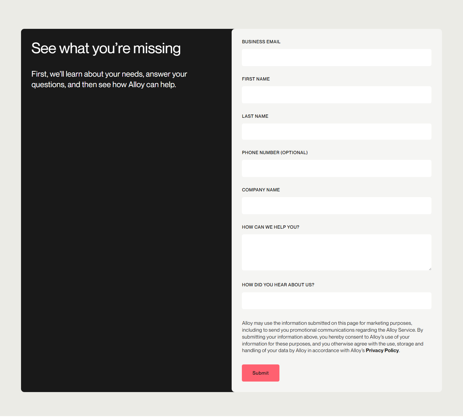 Contact Sales @Alloy