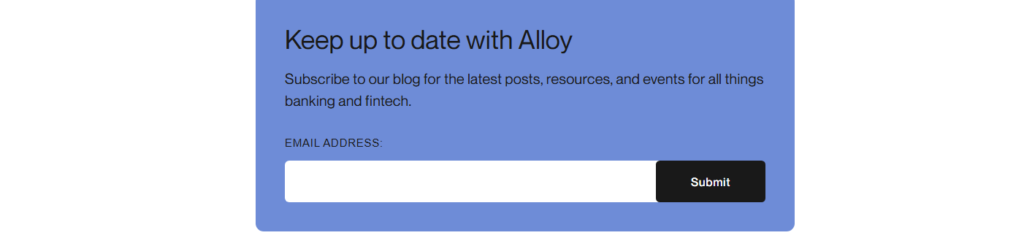 Newsletter Signup @Alloy