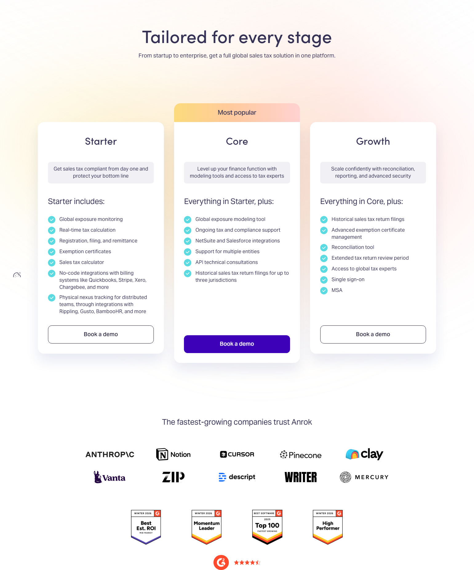 Pricing Page @Anrok