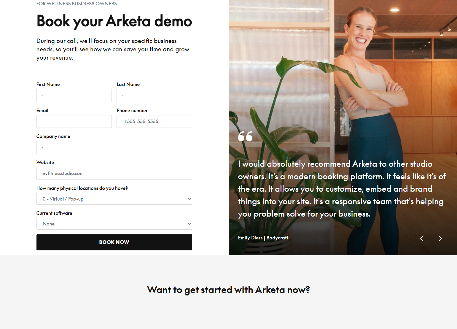 Contact Sales @Arketa