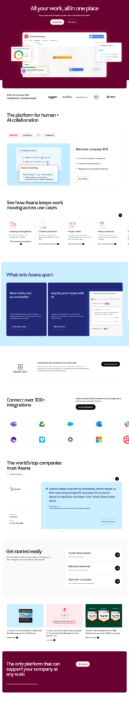 Landing Page @Asana