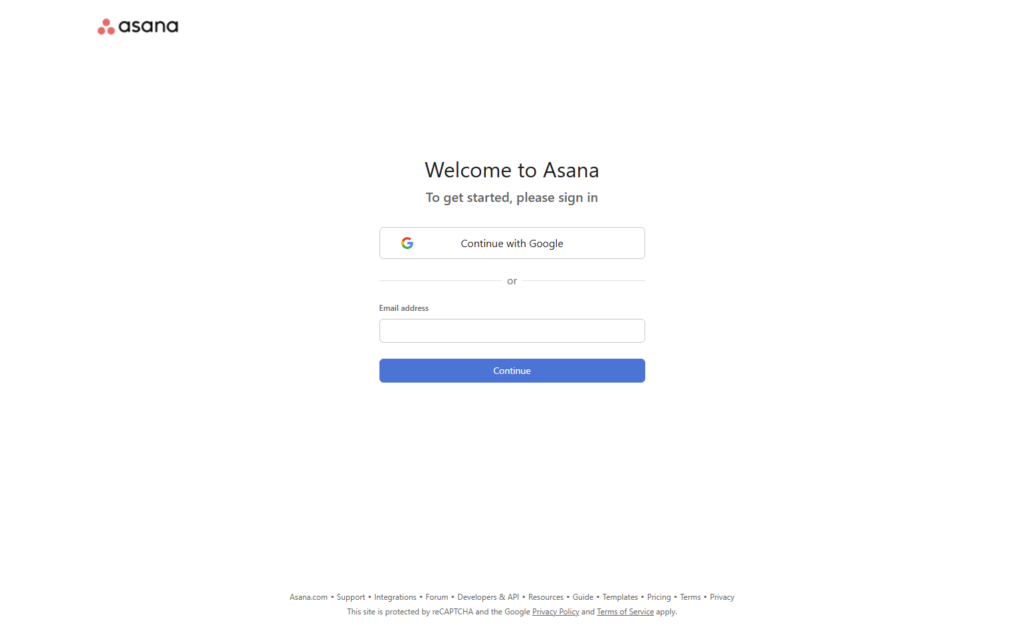 Login @Asana