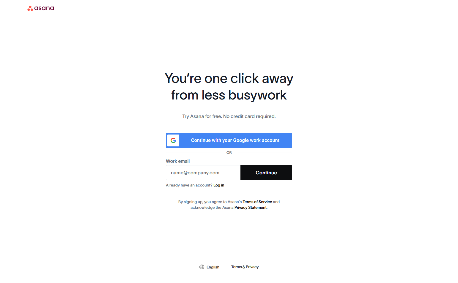 Signup @Asana