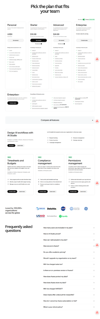 Pricing Page @Asana