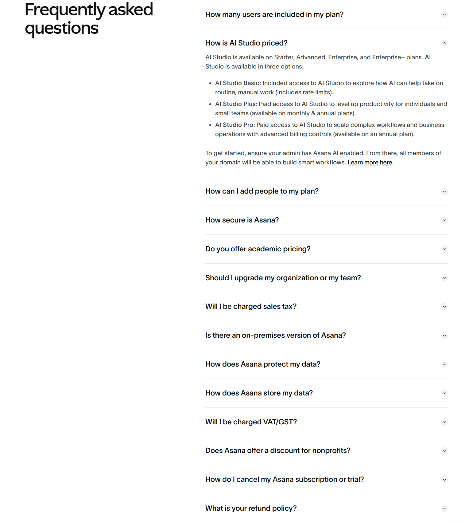 FAQ @Asana