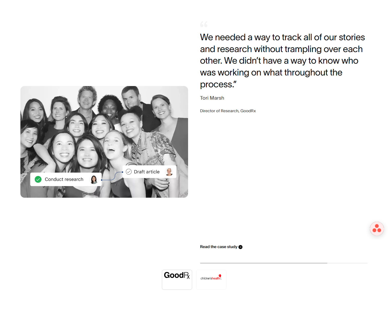 Testimonials Section @Asana