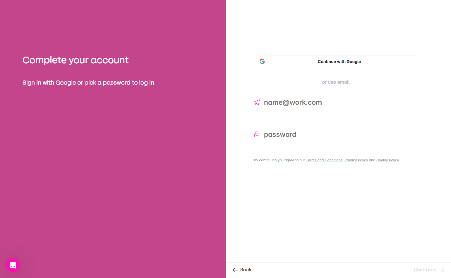Signup @avo