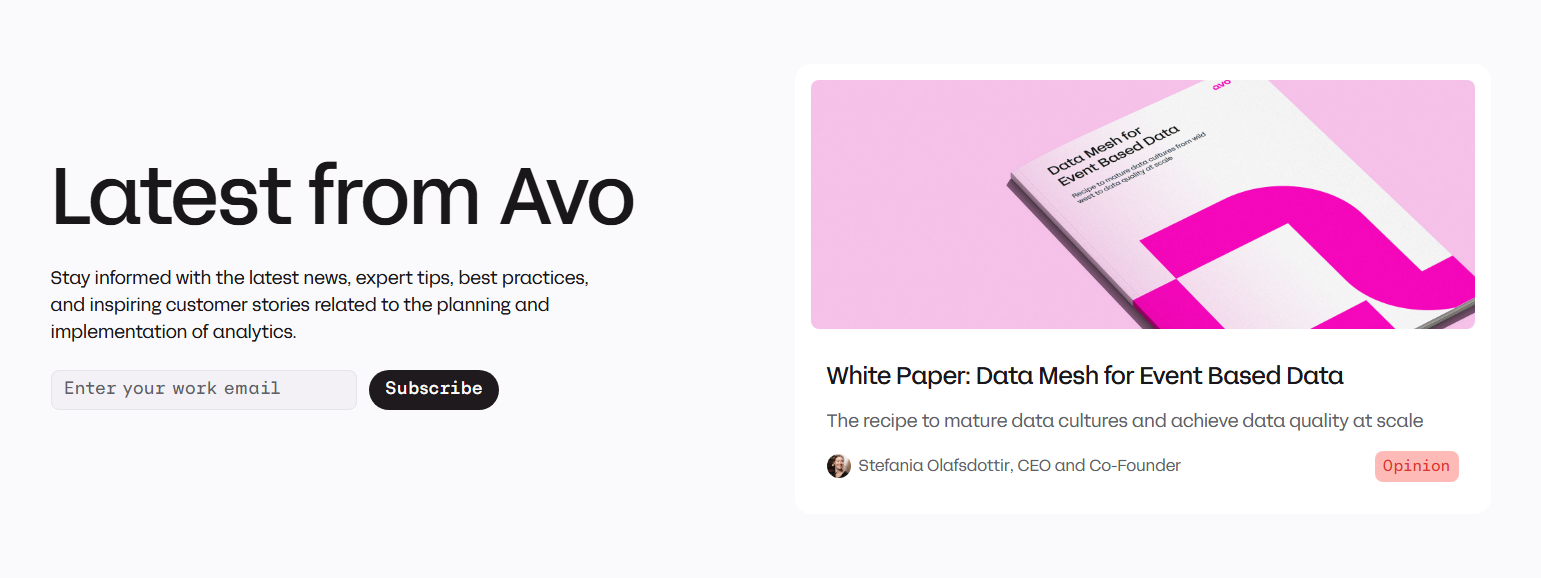 Newsletter Signup @Avo