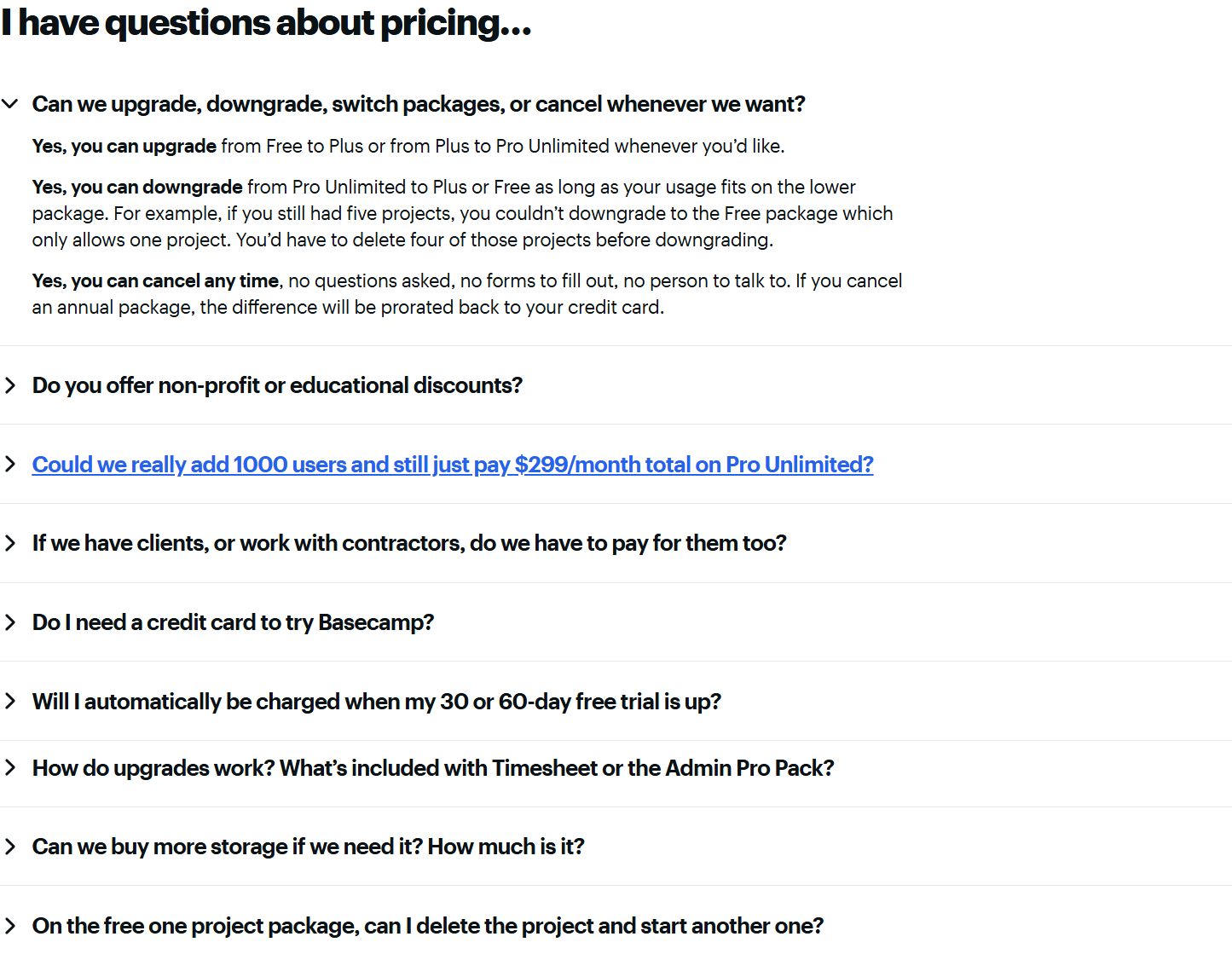 FAQ @Basecamp