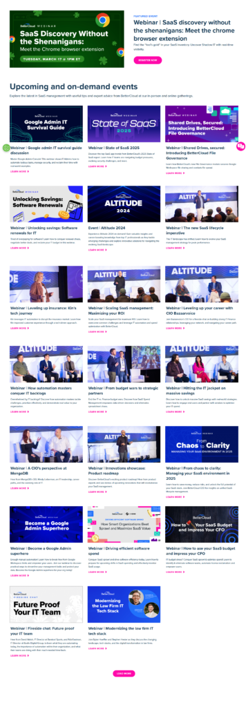 Events / Webinars @BetterCloud