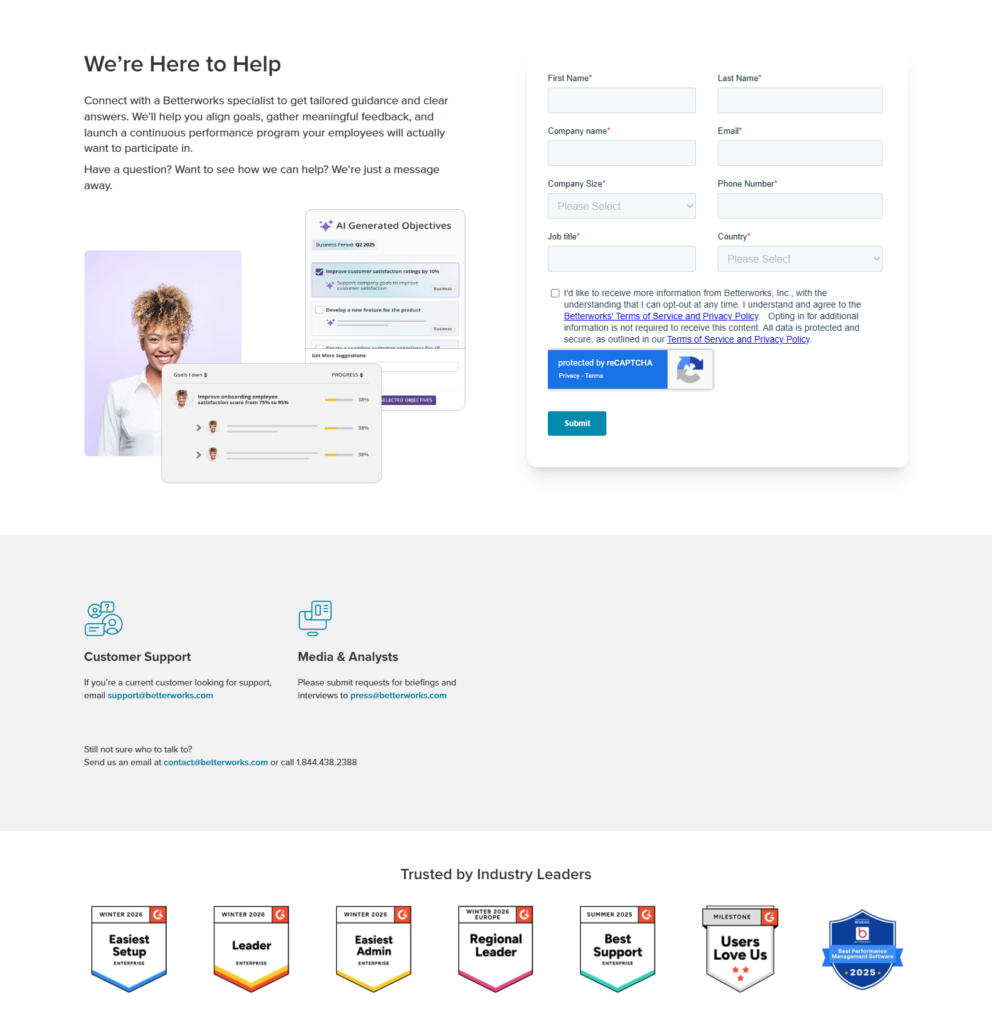 Contact Sales @Betterworks