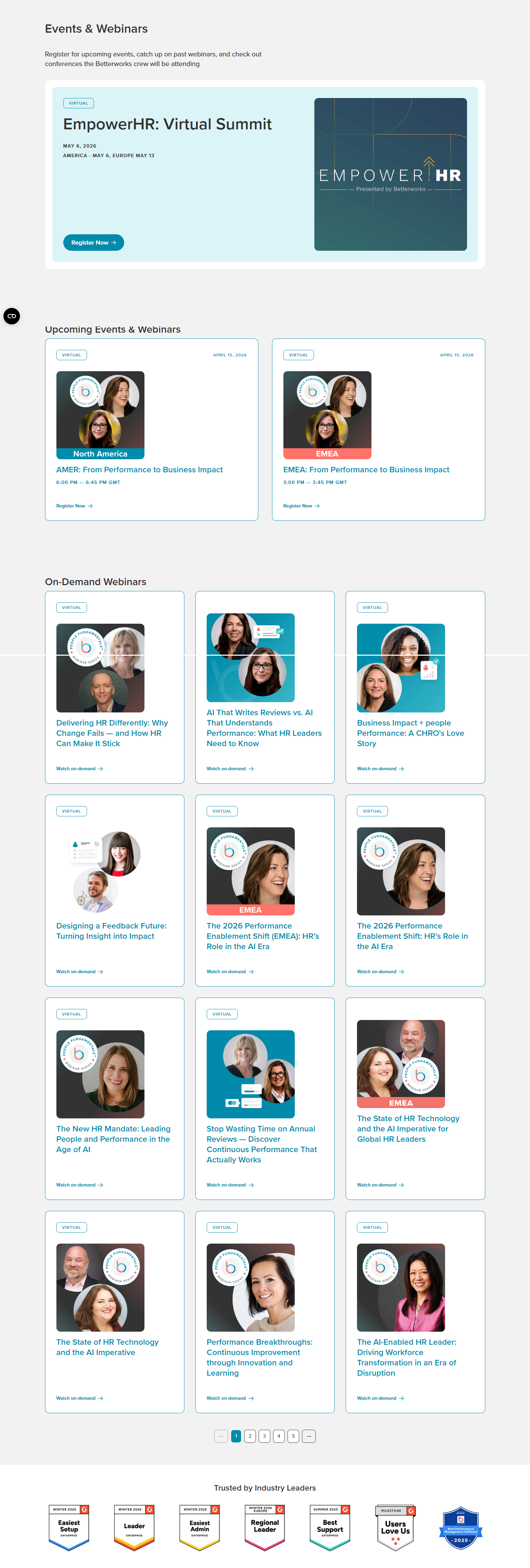 Events / Webinars @Betterworks
