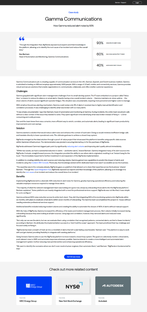 Case Study @BigPanda