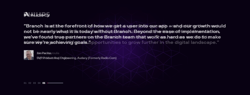 Testimonials Section @Branch