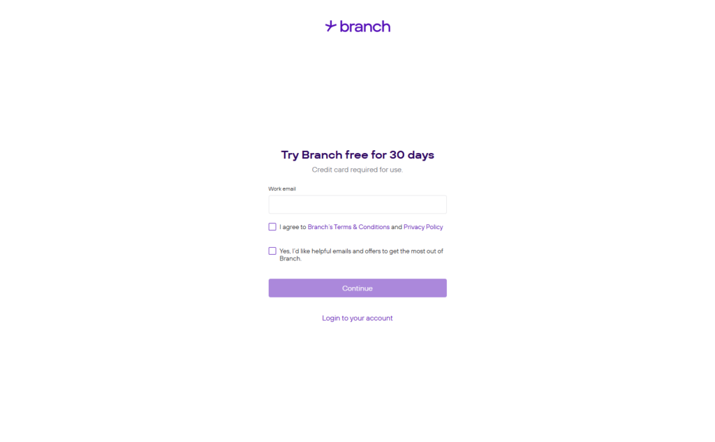 Signup @Branch
