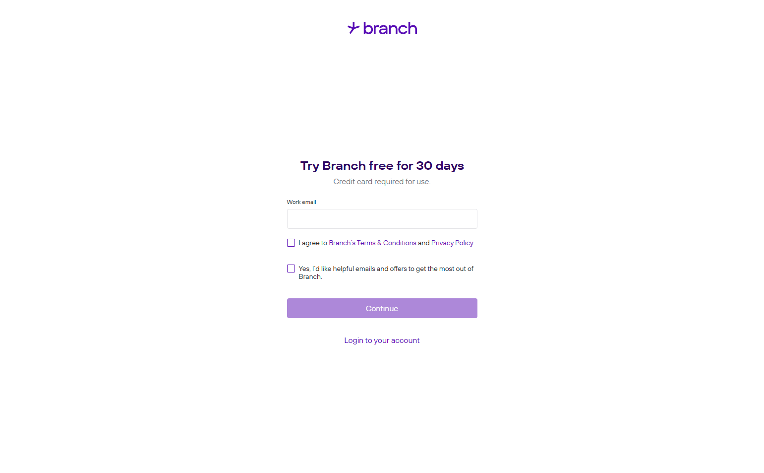 Signup @Branch