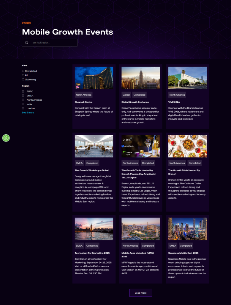 Events / Webinars @Branch