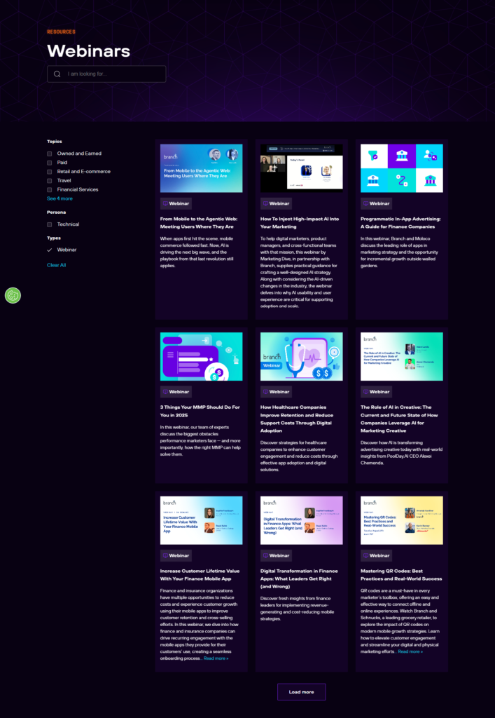 Events / Webinars @Branch