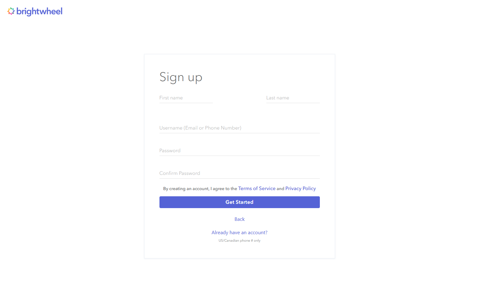 Signup @Brightwheel