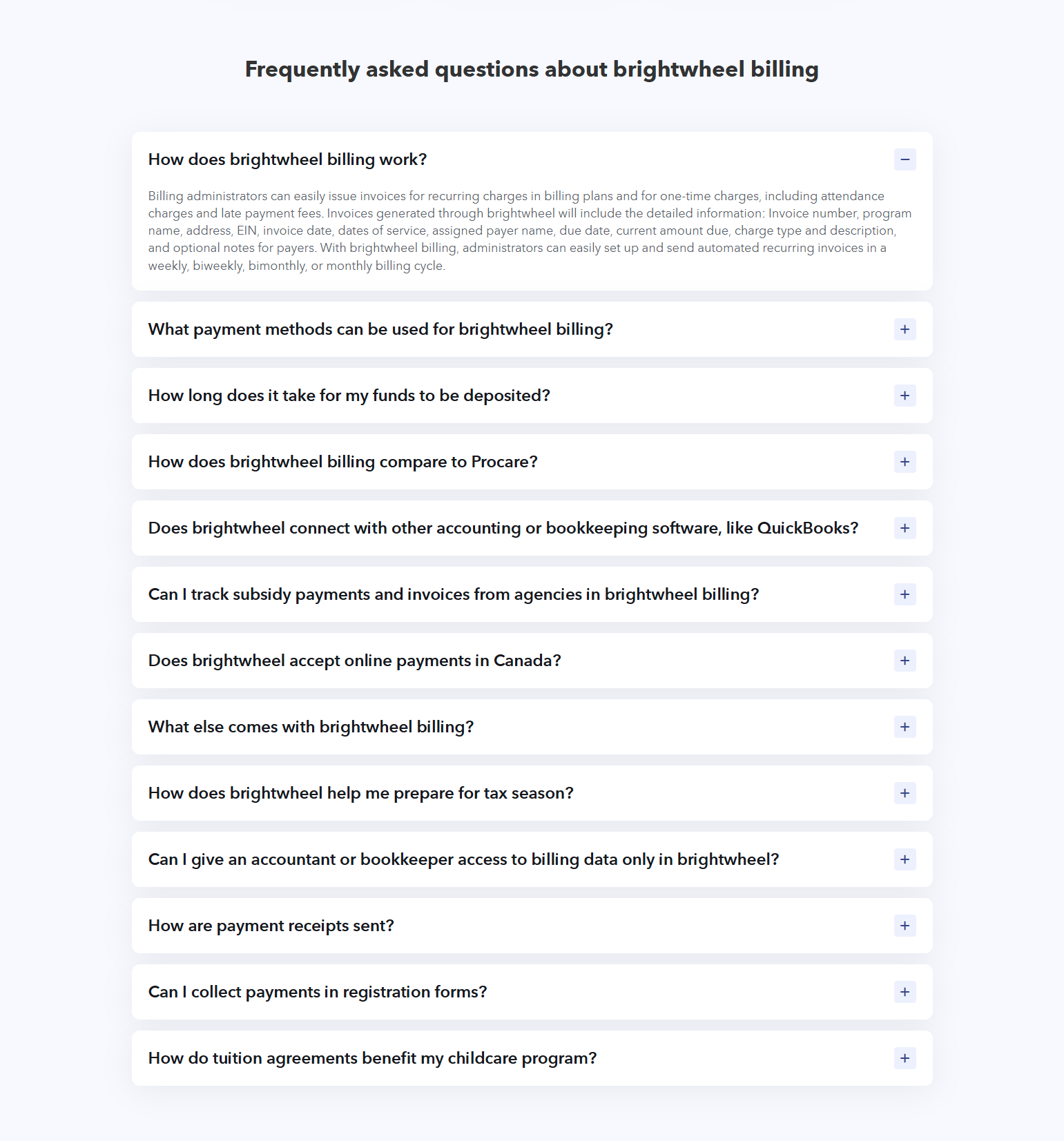 FAQ @Brightwheel