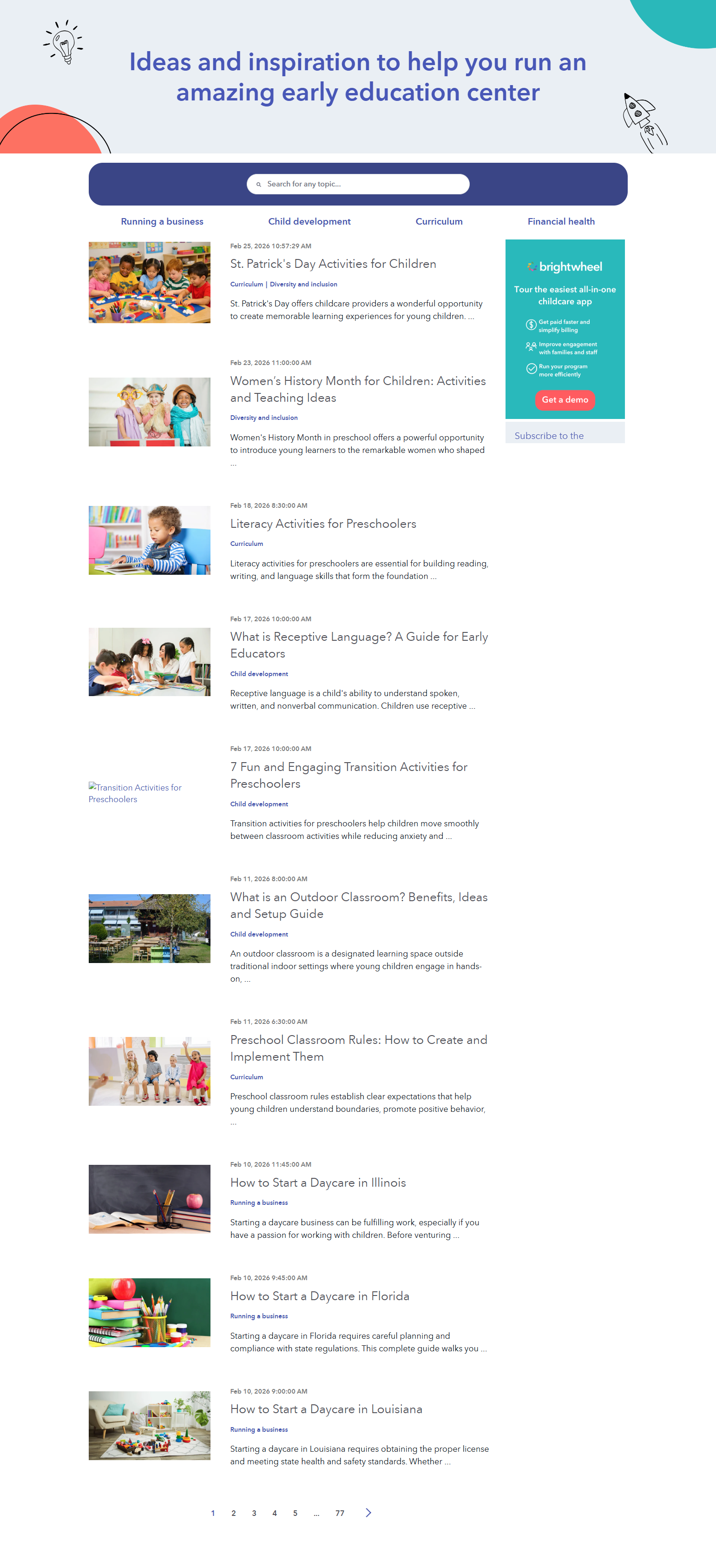 Blog Index @Brightwheel