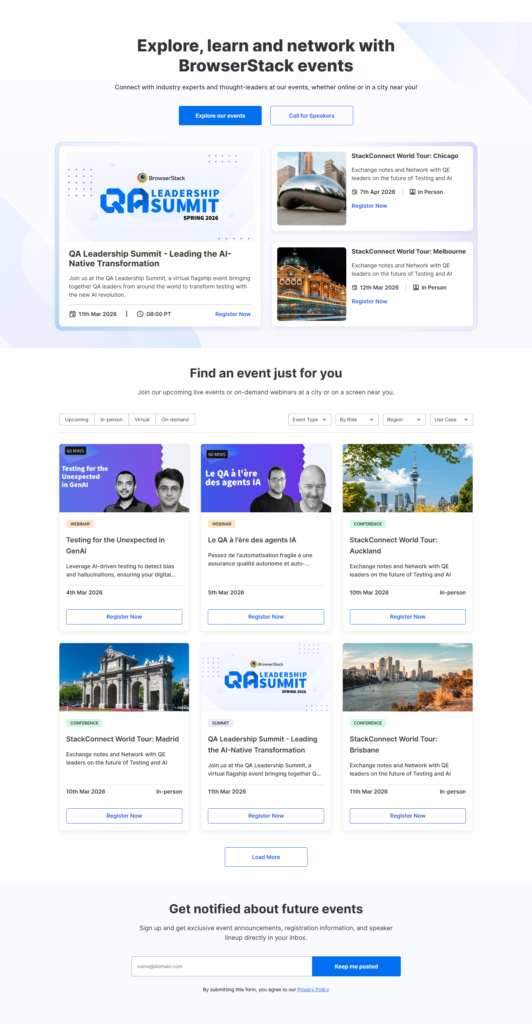 Events / Webinars @BrowserStack