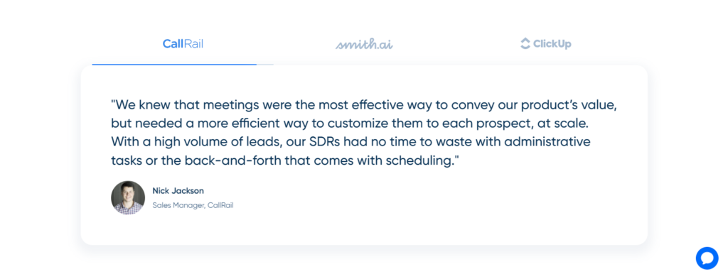 Testimonials Section @Calendly